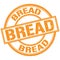 BREAD text written on orange stamp sign