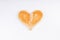 Bread toast broken heart symbol, divorce, breakup, unhappy relationship concept