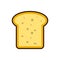 Bread toast slice icon Breakfast, protein rich dairy product. Flat vector illustration