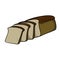 Bread for toast with sliced slices for sandwiches, vector illustration in cartoon style
