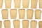 Bread, toast texture, background of a lot of sandwich pieces of bread isolate on a white background