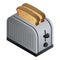Bread toaster icon, isometric style