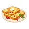 Bread Toasts With Melting Butter And Honey Plate Cartoon Illustration