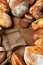 Bread Variety Still Life. Bakery Food On Wooden Table