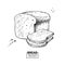 Bread vector drawing. Bakery product sketch. Vintage food