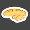 Bread vectorset icon. Loaf is cut into pieces. Vector icon col