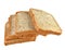 Bread wheat squares on white background
