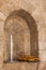 Bread on the windowsill in old tower, Jerusalem