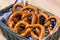 Breadbasket with traditional Bavarian pretzels