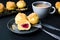 Breadcrumb dumplings with a cup of coffee