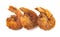 Breaded and Fried Jumbo Shrimp with Tails on a White Background