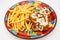 Breaded milanese with ham and cheese South American style with French fries