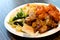 Breaded pork balls and slices of chicken-japanese