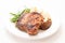 breaded pork chop with herb potatoes