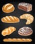 Breads on the chalkboard background