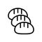 Breads vector illustration, Easter line style icon