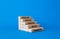 Break away from bad habits symbol. Wooden blocks with words Break away from bad habits. Beautiful blue background. Business and