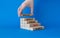 Break away from bad habits symbol. Wooden blocks with words Break away from bad habits. Beautiful blue background. Businessman