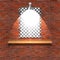 Break brick wall lighting lamp shelf