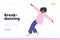 Break dancing landing page design template for online teenager school or training club service