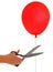 Break free - cut balloon freedom, release metaphor