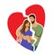 break in relationships. broken heart. vector illustration in flat style