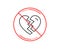 Break up Love line icon. Divorce sign. Vector