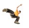 Breakdance performer on white background