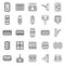 Breaker switch icons set outline vector. Cable chopper