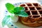 Breakfast with belgian waffles