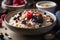 breakfast bowl with oatmeal, berries, and nuts for a boost of energy