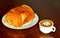 Breakfast: bread and Moca cafe