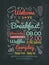 Breakfast cafe Menu Design typography on chalk board