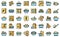 Breakfast cereal icons set vector flat