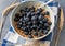 Breakfast cereal porridge with oats, amaranth, quinoa and fresh blueberries