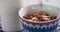 Breakfast cereals with dried fruits in a bowl 4k