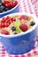 Breakfast with cereals, fresh berries