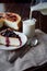 Breakfast cheesecake milk glass pitcher piece