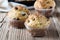 Breakfast cornmeal muffins with raisins
