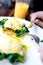 Breakfast eggs benedict