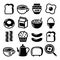 Breakfast food vector icons set - toast, eggs, bacon, coffee