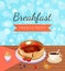 Breakfast Fresh and Tasty Banner Template, Morning Food Menu Design Vector Illustration