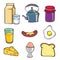 Breakfast icon set