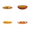 Breakfast icons set cartoon vector. Various dish for breakfast