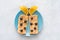 Breakfast for kids: butterfly shaped sandwich with peanut butter