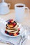 Breakfast, lush pancakes with fresh berries