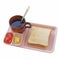 Breakfast meal with coffee slice toast and strawberry jam