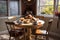 Breakfast Nook: Capture a set of images that showcase a cozy, inviting breakfast nook. Generative AI
