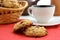 Breakfast with oaten cookies