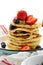 Breakfast pancakes woth fresh berry